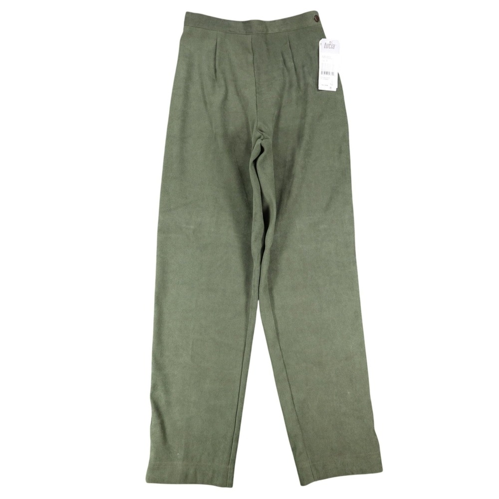 Lucia Trousers Womens Size 8 Y2K Cactus Green Stretch Pleated Straight Leg Pants